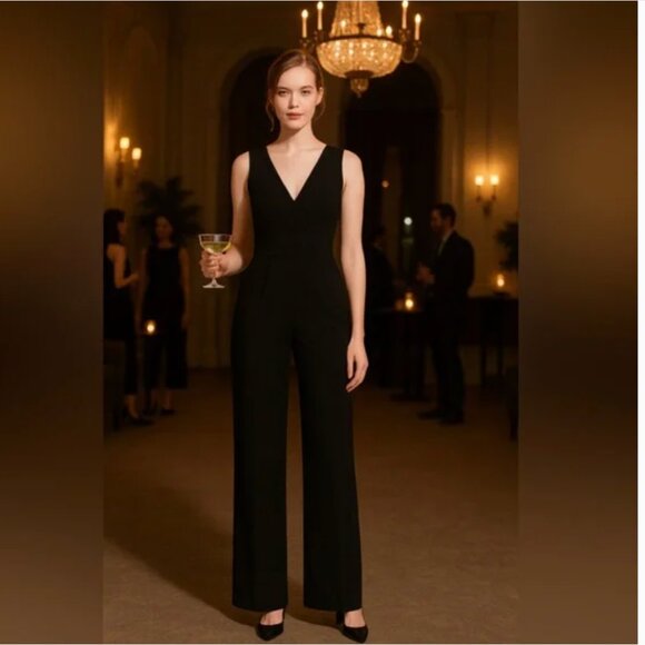 Yumi Kim Perfect Black Jumpsuit L EUC - Picture 3 of 13